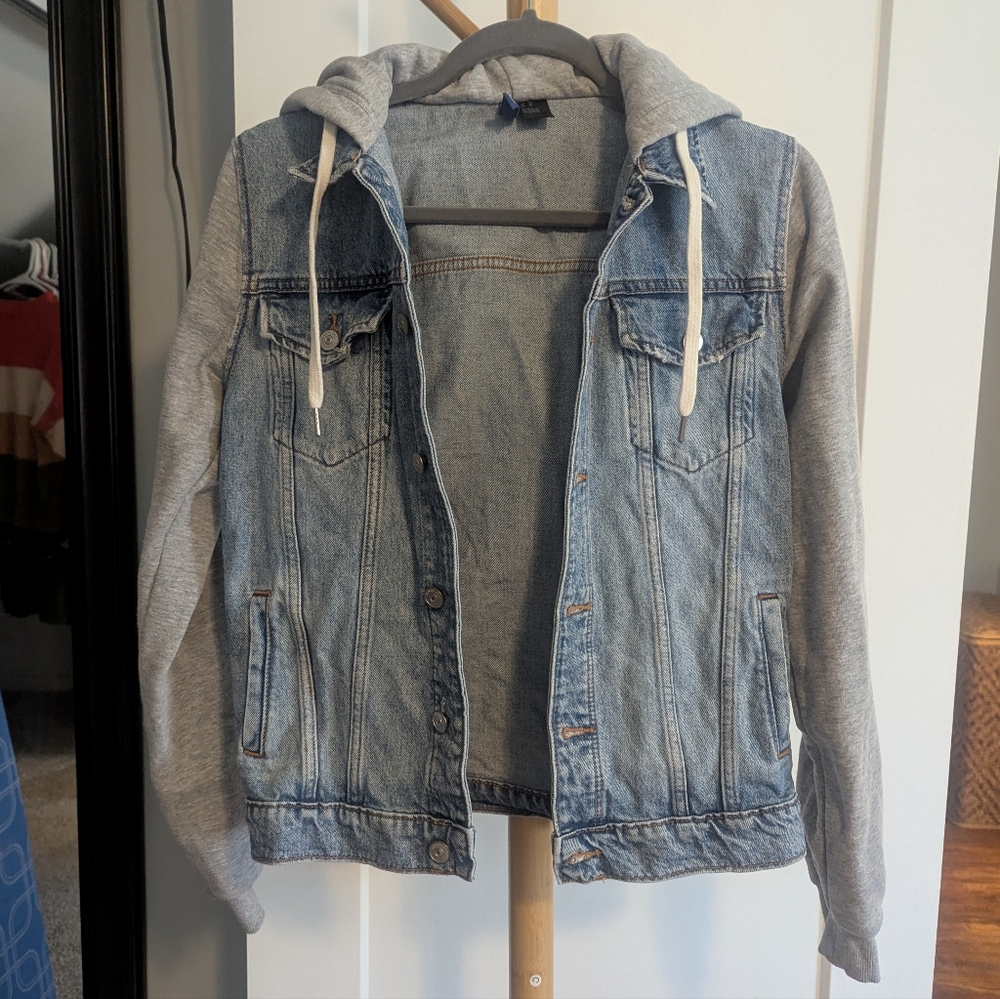H&M Divided Denim Jacket with Gray Hoodie